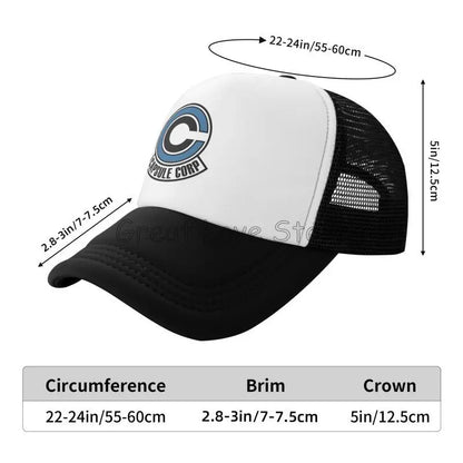 Capsule Corp Κασκέτα μπέιζμπολ με πλέγμα Unisex Καπέλο Trucker Hip-Hop Καπέλο Anime DBZ Dad Hat Ρυθμιζόμενο καπέλο αγώνων Καλοκαιρινά καπέλα Trucker Snapback