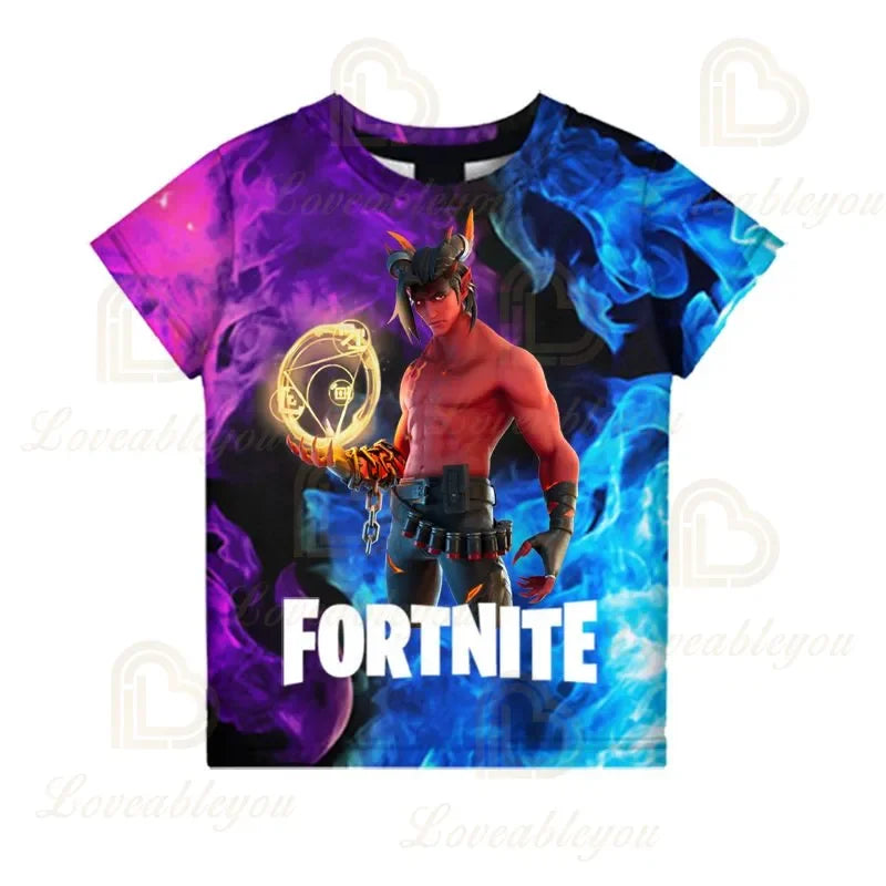 Camiseta 3D Fortnite Victory Game para bebé, ropa infantil Harajuku, camiseta para niños, diseño adorable Battle Royale Hero, tops para niños y niñas