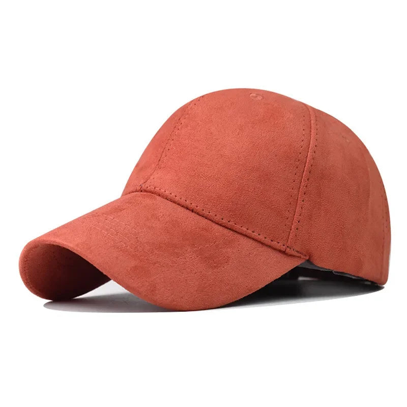 Casquette de baseball en daim en gros, automne-hiver, pour hommes et femmes, casquette unie d'hiver, style urbain, unisexe, ajustable, décontractée, unie, Gorra Caps