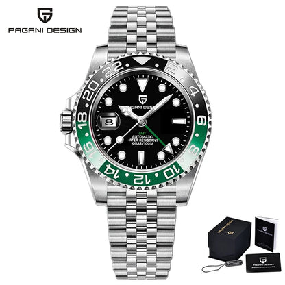 PAGANI DESIGN Men's Automatic Watches Sapphire Glass 40mm Ceramic GMT Mechanical Wristwatch Top Brand Sports Waterproof Men's Watch