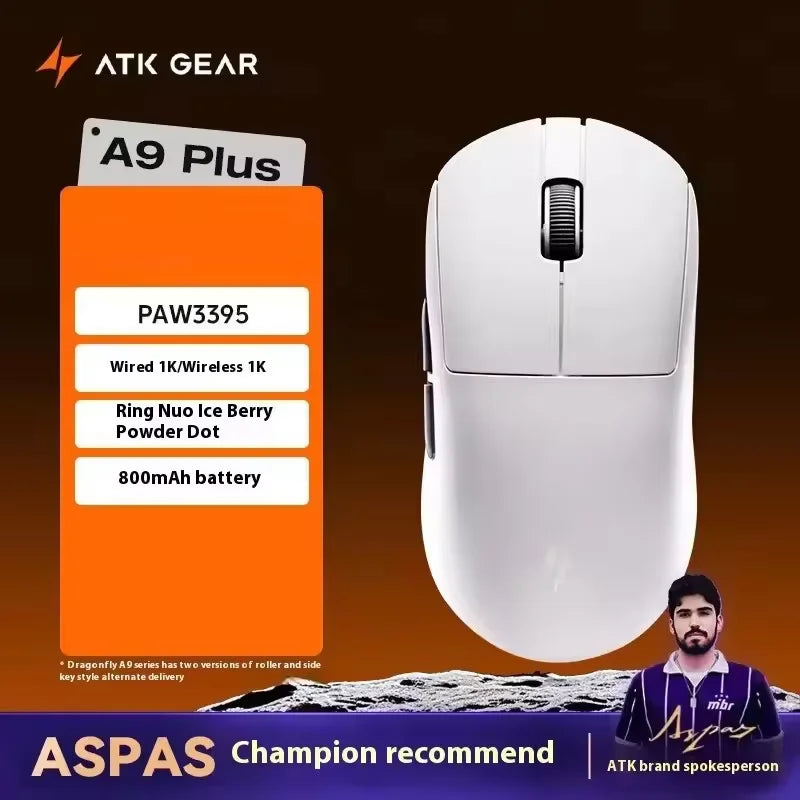 ATK A9 Wireless Gaming Mouse NearLink Technology Ergonomic PAW3395 Tri-Mode Bluetooth Low Latency Esports Mice PC