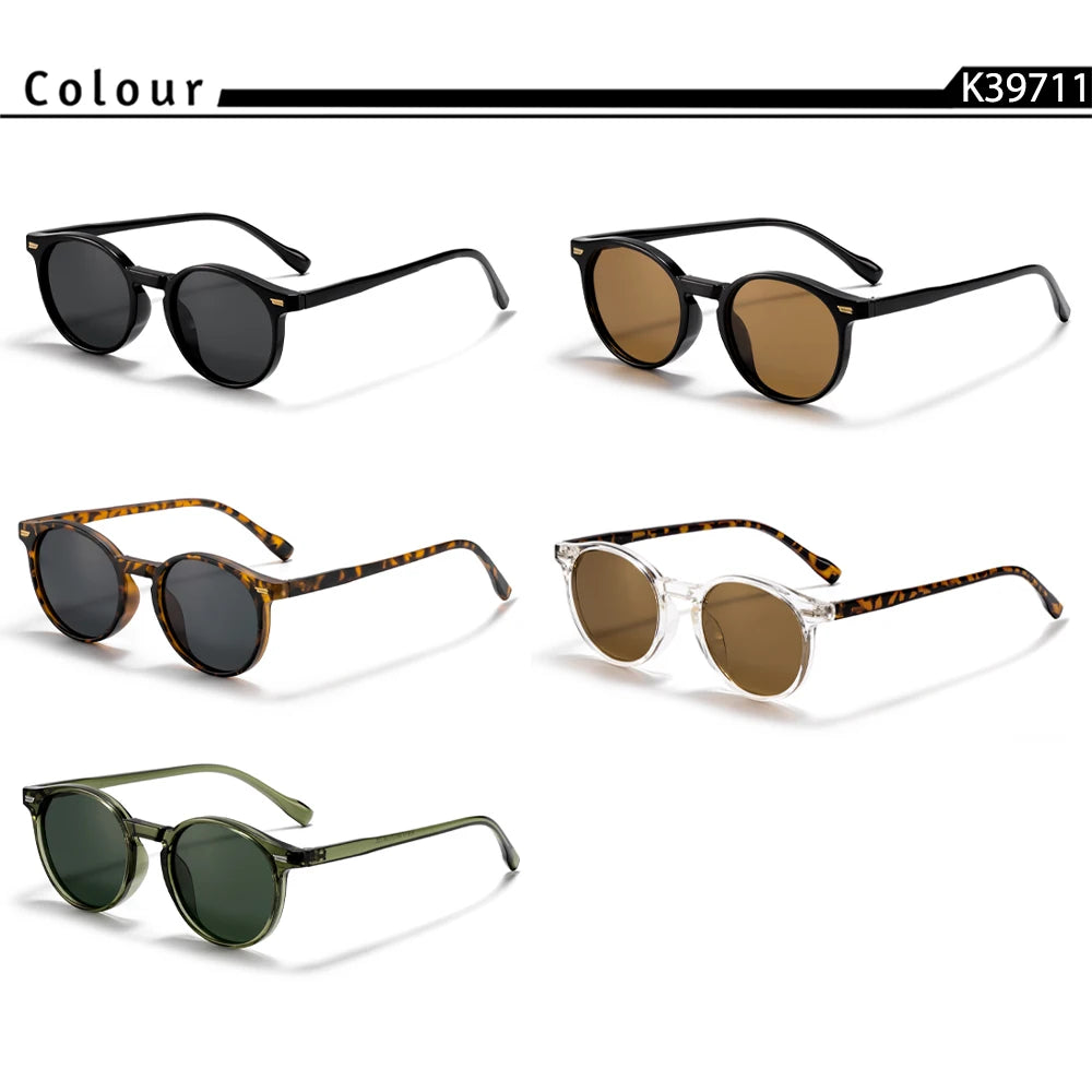 HBK Fashion polariserede solbriller til mænd, runde TR90-stel, modesolbriller til kvinder, kørsel, sport, UV400, Lunette De Soleil Homme