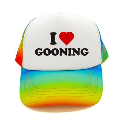 Αστεία καπέλα μπέιζμπολ «I Love Gooning» – Δροσερά καλοκαιρινά ανδρικά καπέλα από πλέγμα – Χιουμοριστικά καπέλα τύπου «Trucker» – Unisex καπέλα από πλέγμα για υπαίθριες δραστηριότητες – MZ-080