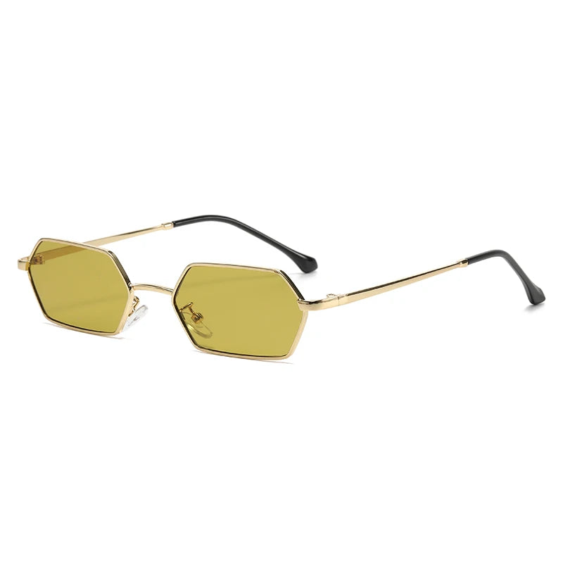 New Personalized Small Frame Polygon Sunglasses Retro Women Square Sun Glasses Fashion Men Street Photography Eyeglasses