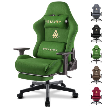 Brand Gaming Chair Breathable Ergonomic Office Chair Lumbar Support Height Adjustable Faux Suede Recliner with Footrest Headrest