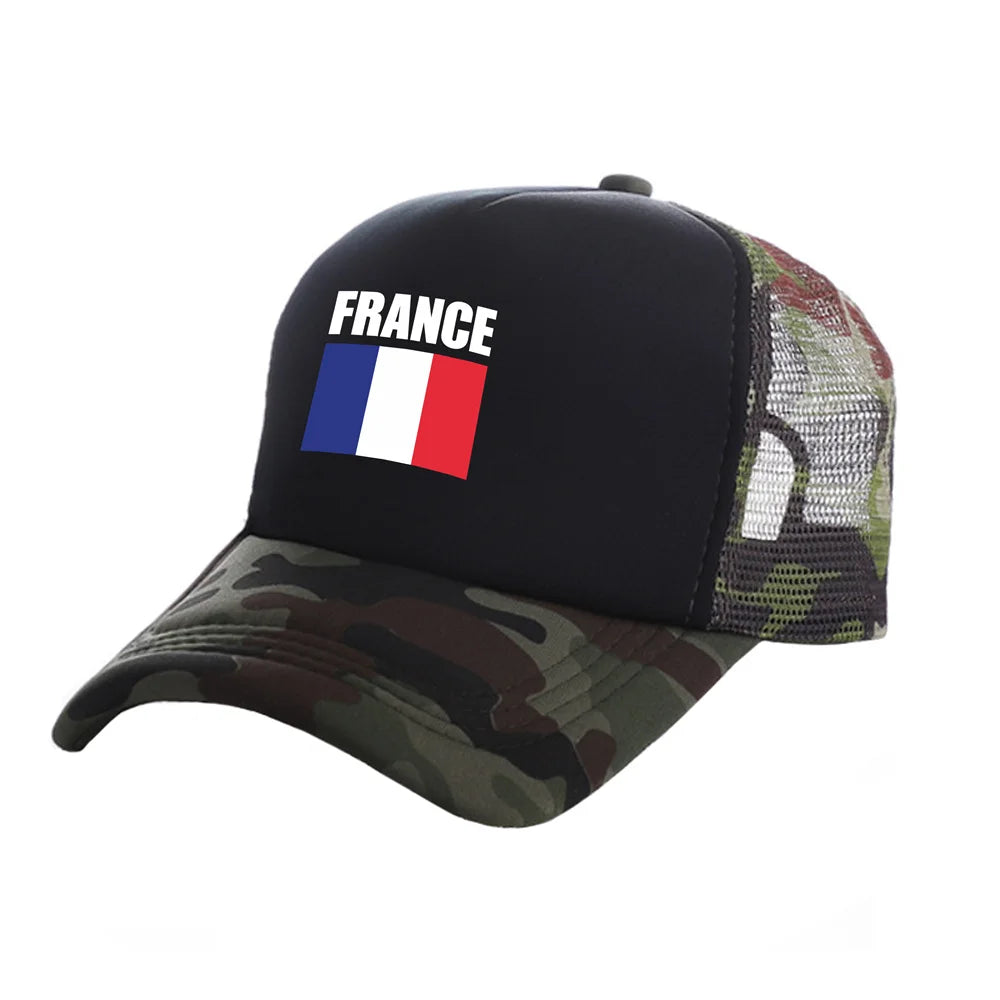 Cappelli trucker Francia alla moda, cappelli Francia cool, cappellino da baseball estivo da outdoor con rete parasole