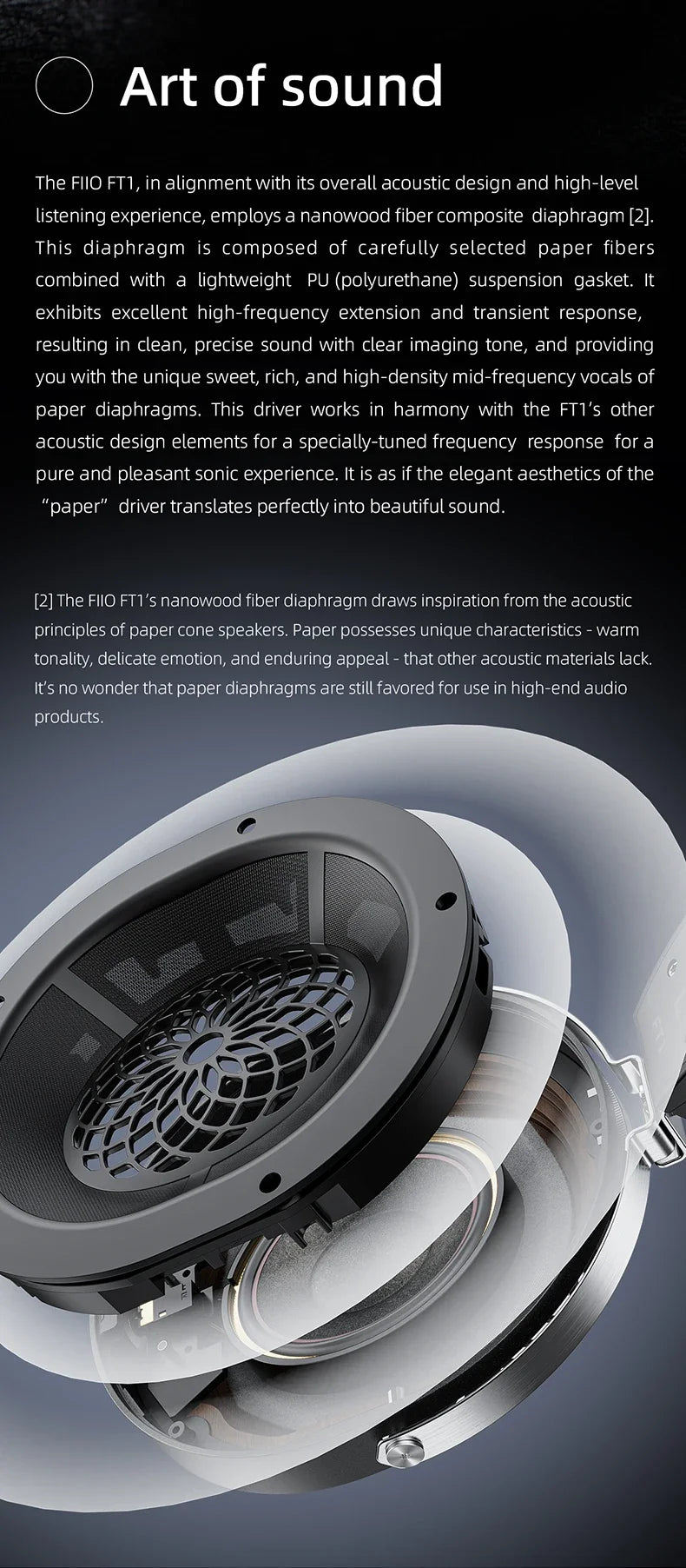 FiiO FT1 Professional Wired HiFi Monitor Headphones – North American Walnut Over-Ear Dynamic Stereo Headset with Leather & Metal Build