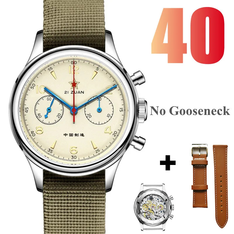 SEAKOSS 1963 Chronograph 42mm 40mm 38mm Sapphire Original Seagull ST1901 Movement With Gooseneck Pilot Men's Mechanical Watches