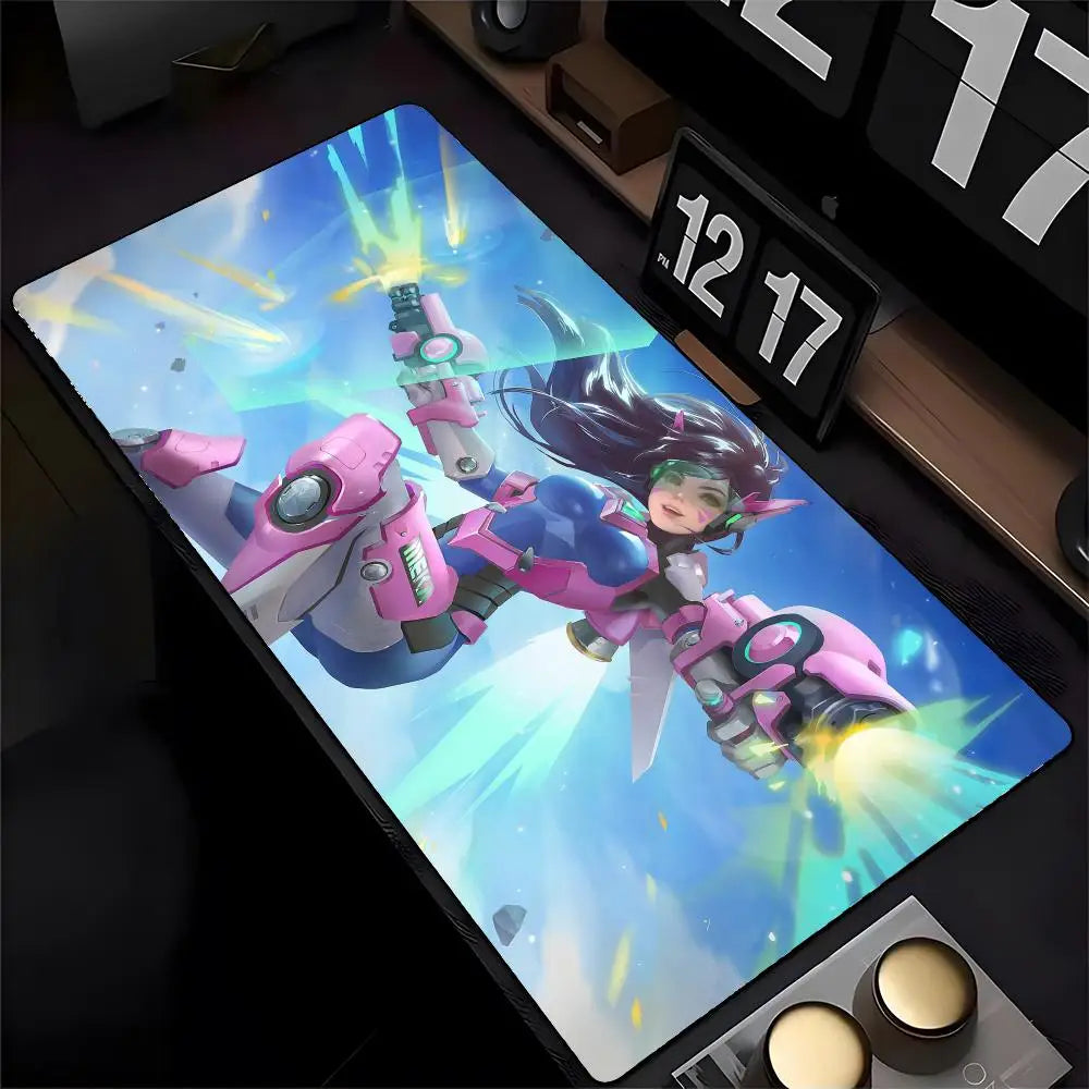 Overwatch Genji podloga za miš s HD ispisom za računalne igrače, prošiveni rub, neklizajuća podloga XXL90x40cm za tipkovnicu i PC stol