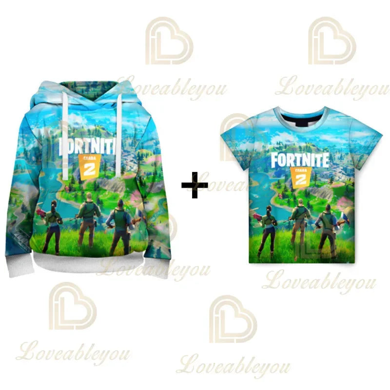 Mikina s kapucí Fortnite s 3D potiskem, plus size, mikina s kapucí / tričko pro děti, módní streetwearová mikina, ležérní bunda