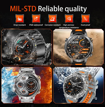 2026 TANK Ultra New 1400mAh Big Battery Smart Watch Men GPS path Sport Flashlight BT Call Waterproof Outdoor Military Smartwatch