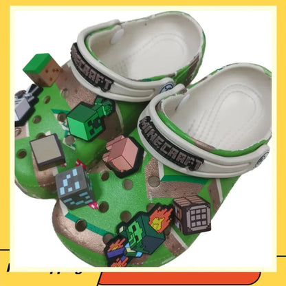 Minecraft 3D World Anime Game Comfortable Lightweight Eva Hole Clogs Sandals Summer Slippers For Adult Home Beach Non Slip Gift