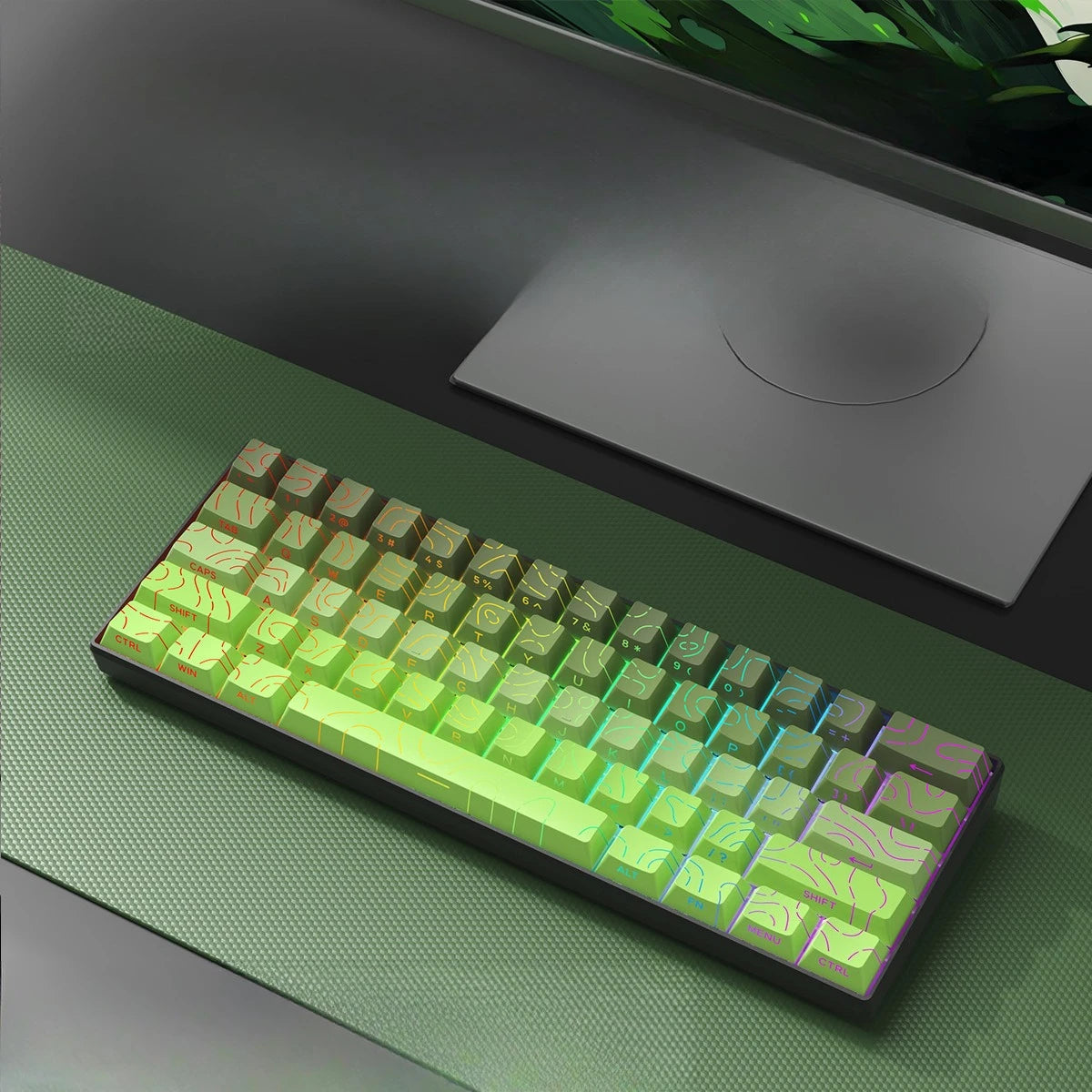 Wireless Gaming Mechanical Keyboard  Bluetooth 60 Percent RGB White Triple Mode Portable Keyboards  key board claviers teclado
