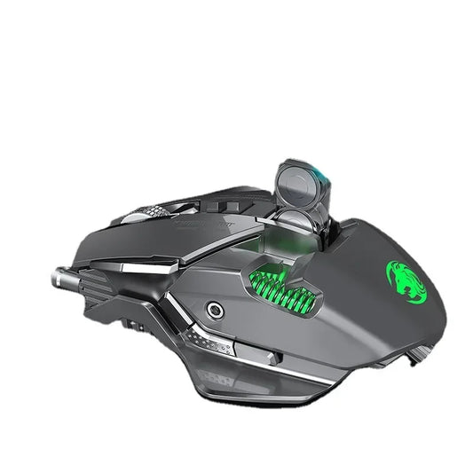 RGB 6400 DPI trådbunden mekanisk mus med magnetfäste och DIY-motvikt för esport och gaming-PC
