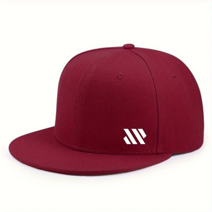 Baseball Hat With White Logo Unisex Adjustable Breathable Flat Brimmed Hat Lightweight Outdoor Travel Hat Headwear