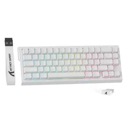 ATTACK SHARK X68PRO HE Tastiera gaming wireless Rapid Trigger con attuazione regolabile, hot-swap, retroilluminazione RGB, BT/2.4GHz/cablata