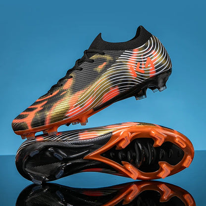 Nouvelles chaussures de football pour hommes, crampons antidérapants, chaussures de sport d'extérieur, chaussures de football ultralégères FG, crampons longs, baskets de match