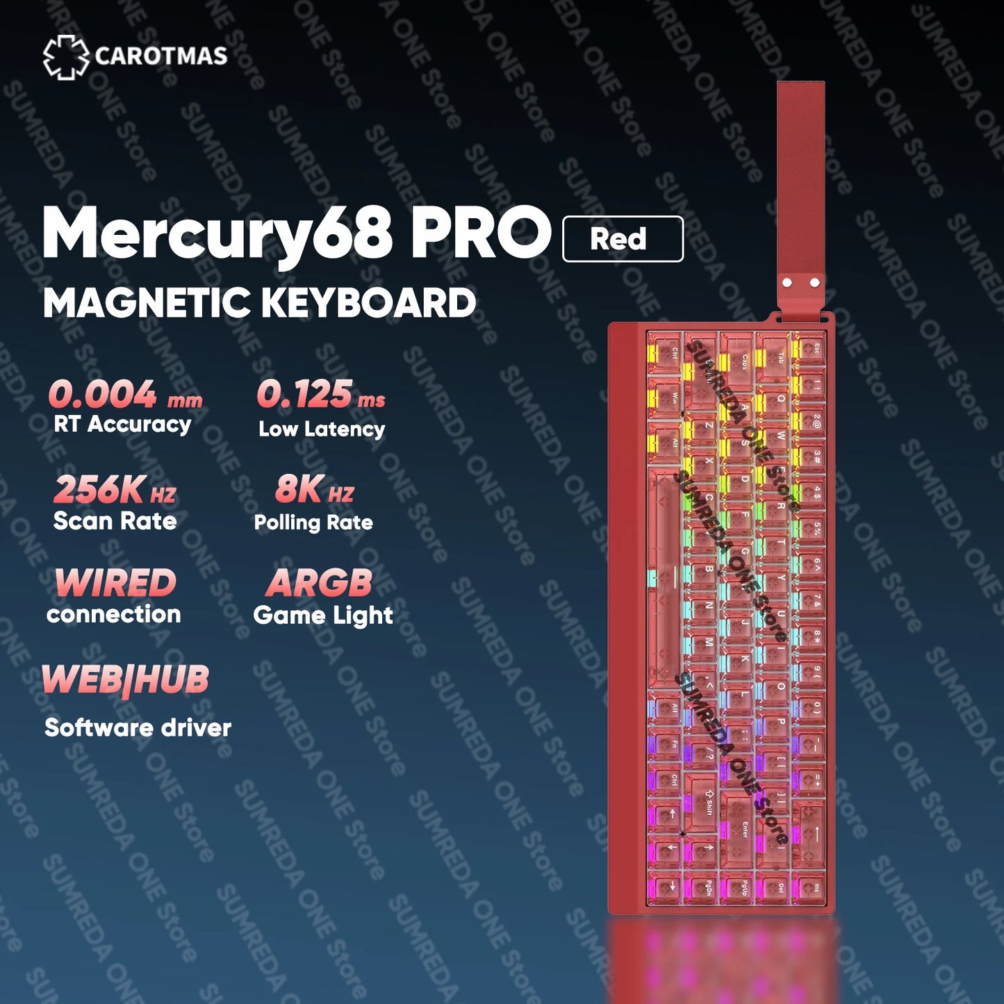 IROK Mercury68 Max Magnetic Mechanical Gaming Keyboard, 68-Key Wired 8K Rapid Trigger Keyboard with Hall Effect Switches, Hot-Swappable RGB Gaming Keyboard