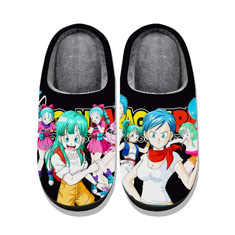 Anime Dragon Ball Plush Slippers Goku Vegeta Winter Fuzzy Warm Cotton Shoes Cute Cosplay Men Home Indoor Non-Slip Slipper Gifts