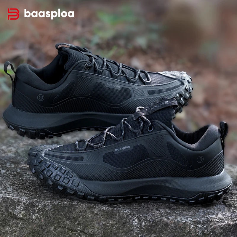 Baasploa herenwandelschoenen: comfortabele, zachte, waterdichte trekking-sneakers voor heren, slijtvast en antislip, geschikt voor buiten en klimmen
