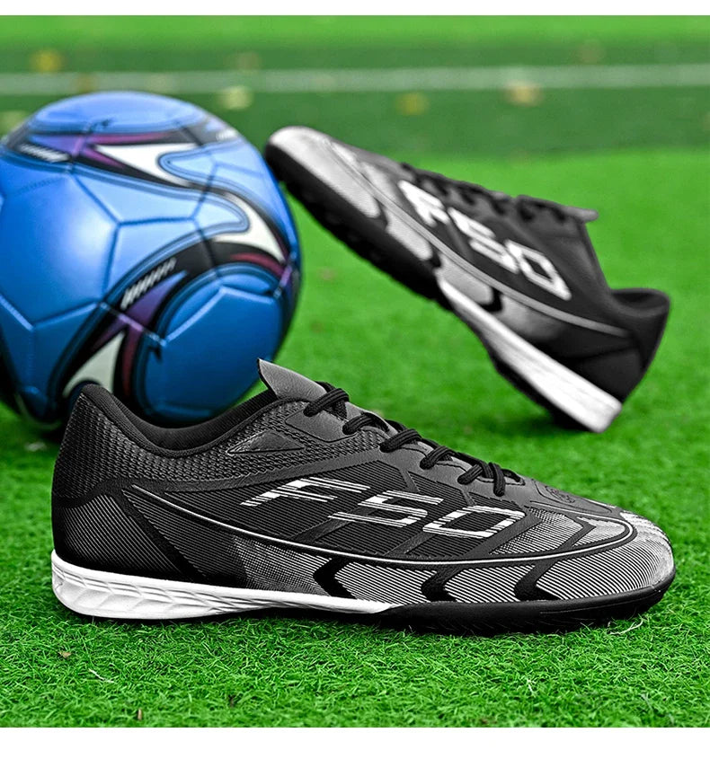 Nouvelles chaussures de football pour hommes, chaussures de sport respirantes, antidérapantes, de haute qualité, chaussures de football pour match en plein air, futsal, haute cheville, ultralégères