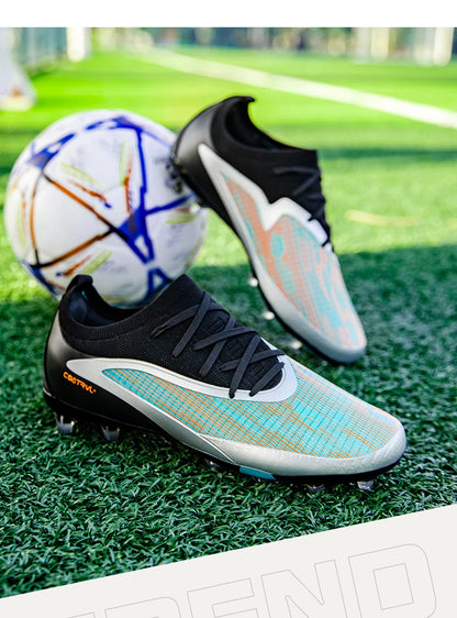 Botas de fútbol para hombre, tacos de exterior transpirables para adultos, antideslizantes, zapatillas deportivas de fútbol con tacos largos para entrenamiento y partido, cómodas para chicos