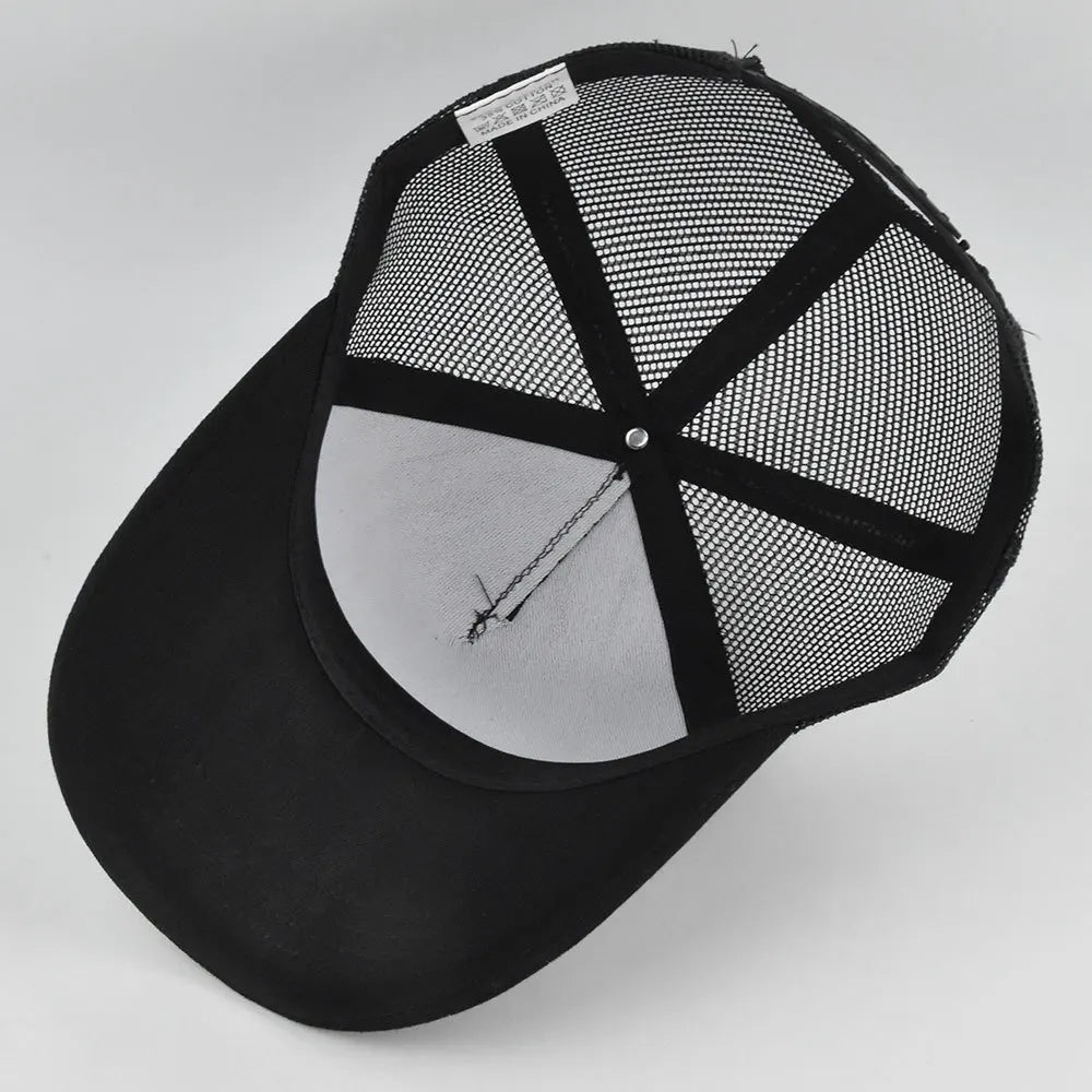 Gorra de béisbol de moda para primavera-verano, de malla estampada y transpirable, con logotipo personalizado para hombres, mujeres y parejas; gorra con visera, casquette.