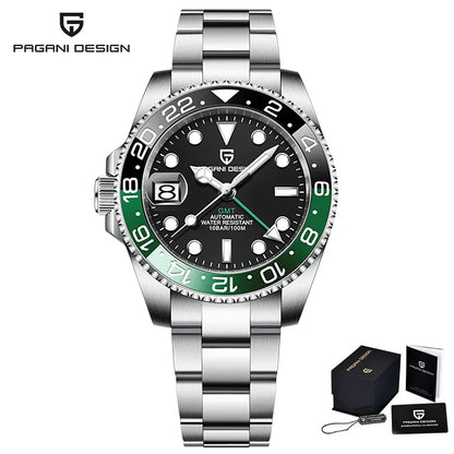 PAGANI DESIGN Men's Automatic Watches Sapphire Glass 40mm Ceramic GMT Mechanical Wristwatch Top Brand Sports Waterproof Men's Watch