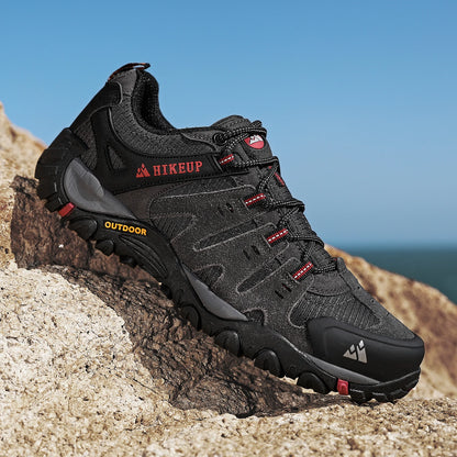 HIKEUP Herre-vandresko i ruskind, udendørssko, slidstærke herresko til trekking, vandring, jagt og taktiske sneakers