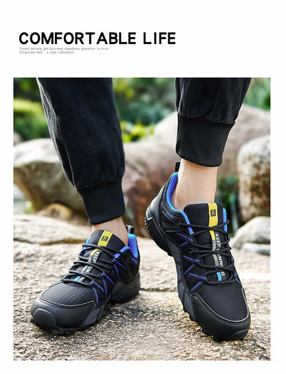 Moški pohodniški čevlji za vse terene, zunanji športni čevlji iz zračne mrežice, nedrseči in odporni proti obrabi, pohodniški čevlji za kolesarjenje na prostem