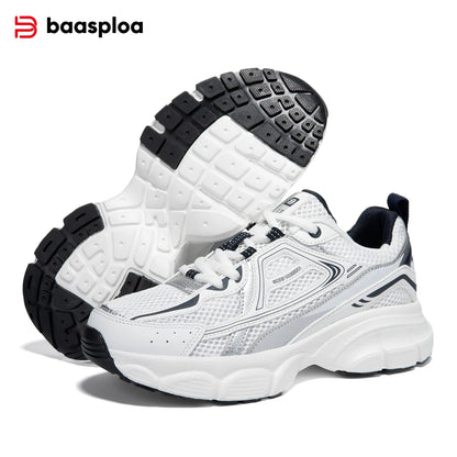 Baasploa Women Sports Shoes Outdoor Lightweight Breathable Jogging Sneakers Female Casual Mesh Anti-slip Lace Up Running Shoes