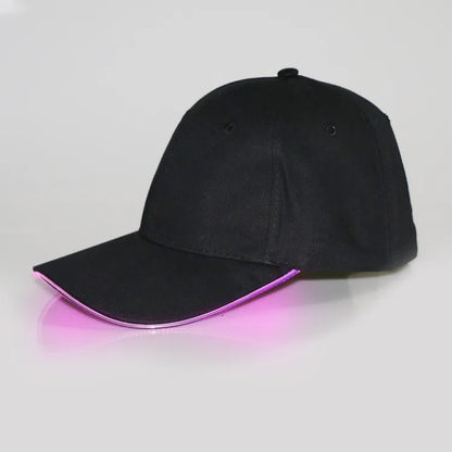 Șapcă cu LED-uri din fibră optică, cu 7 culori luminoase, șapcă de baseball EDC strălucitoare, încărcare USB, șapcă luminoasă, șapcă LED de performanță