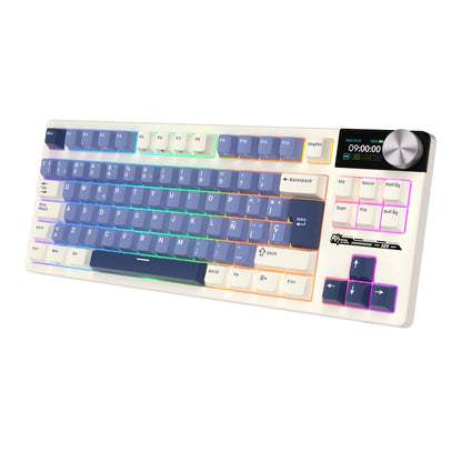 RK ROYAL KLUDGE S85 TFT Color Screent Mechanical Keyboard Tri Mode Wireless 85 Keycaps Hot-Swappable Gamer Keyboard RGB Backlit