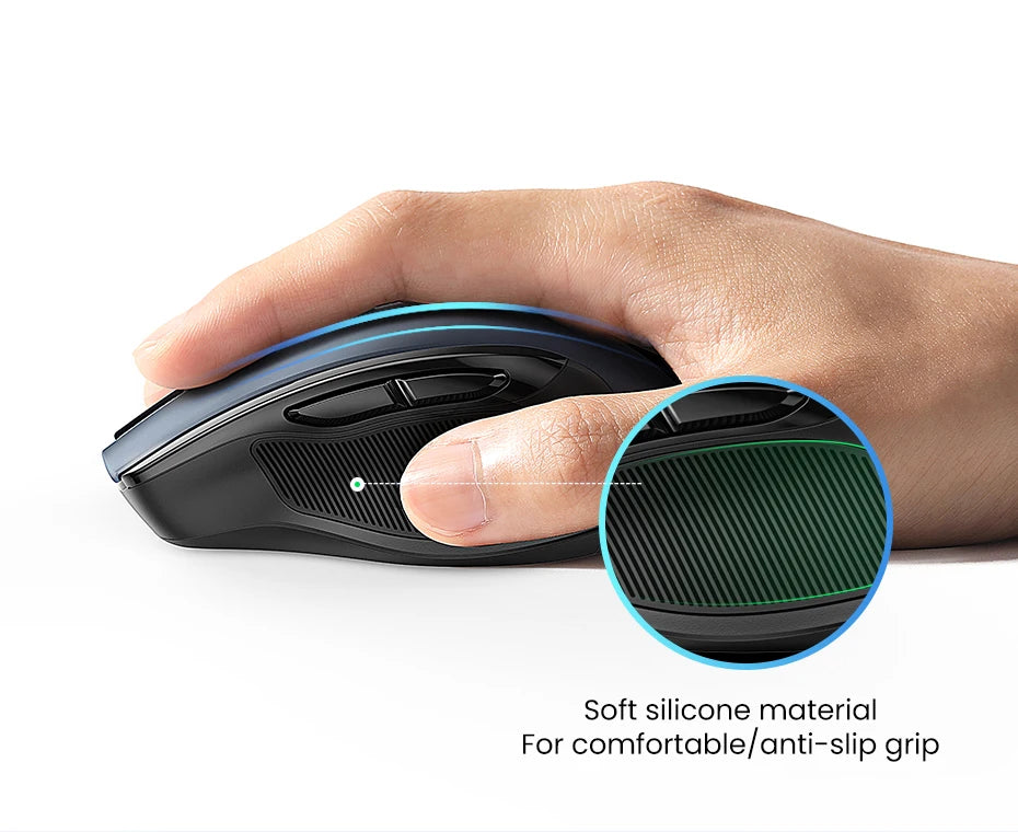 Ratón inalámbrico UGREEN Bluetooth 5.0 ergonómico, 4000DPI, 6 botones silenciosos, para MacBook, tabletas, portátiles, ordenador PC, 2.4G