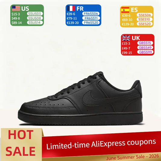 Nike Court Vision Low Minimalist Solid Color Durable Breathable Comfortable Low-Top Court Sneakers Unisex Style DH2987-002
