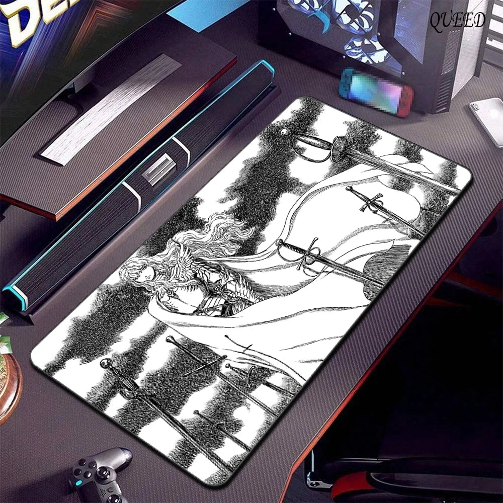 Gaming Accessories Varmilo Keyboard Computer Mousepad CS GO LOL Mouse Pad Berserk Guts Anime Dywan Gamer 900X400 XXL Desk Mats