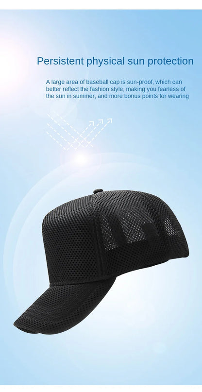 Big Head Plus Size Summer Mesh Baseball Cap for Men Women Trucker Breathable Hat Adjustable for Outdoor Sports Running