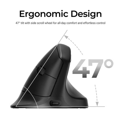 Keychron M5 Wireless Ergonomic Mouse with 8K Polling Rate, Bluetooth & 2.4GHz, 26K DPI Optical Sensor, Rechargeable Vertical Mouse