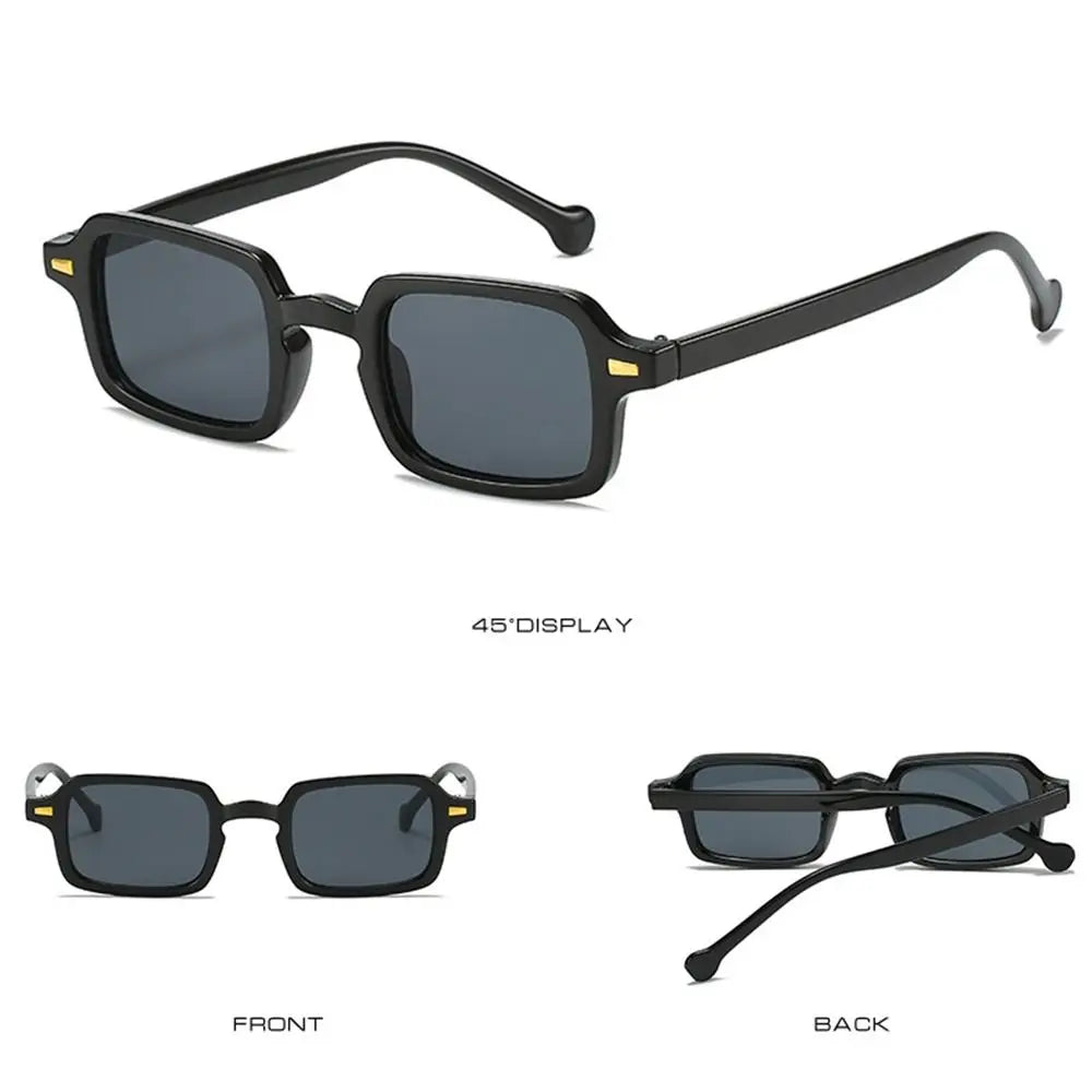 Fashion Square Sunglasses Women New Retro Rivets Decoration Glasses  Men Leopard Blue Sun Glasses Gradient Shades UV400