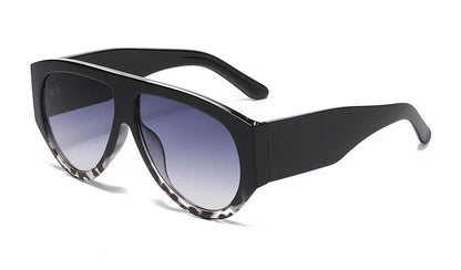Oversized Pilot Sunglasses Women Fashion 2026 Luxury Big Frame One Piece Gradient Sunglasses Retro Classic Thick Shades