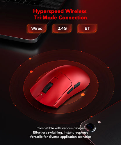 Mysz gamingowa KYSONA Jupiter Series – przewodowa i bezprzewodowa, 8Khz, sensor PAW3950, Bluetooth, 46g, akumulatorowa, sterownik webowy do PC i laptopa