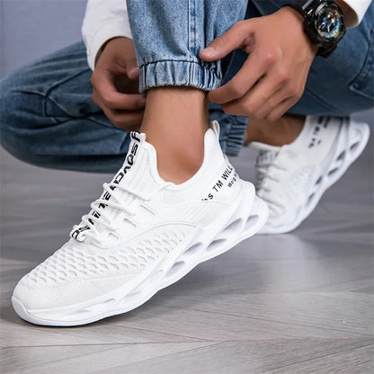 Rosa fritidssneakers för damer och herrar Blade-skor storlek 46 Lätta, andningsbara löparskor för herrar Sportiga sneakers i mesh