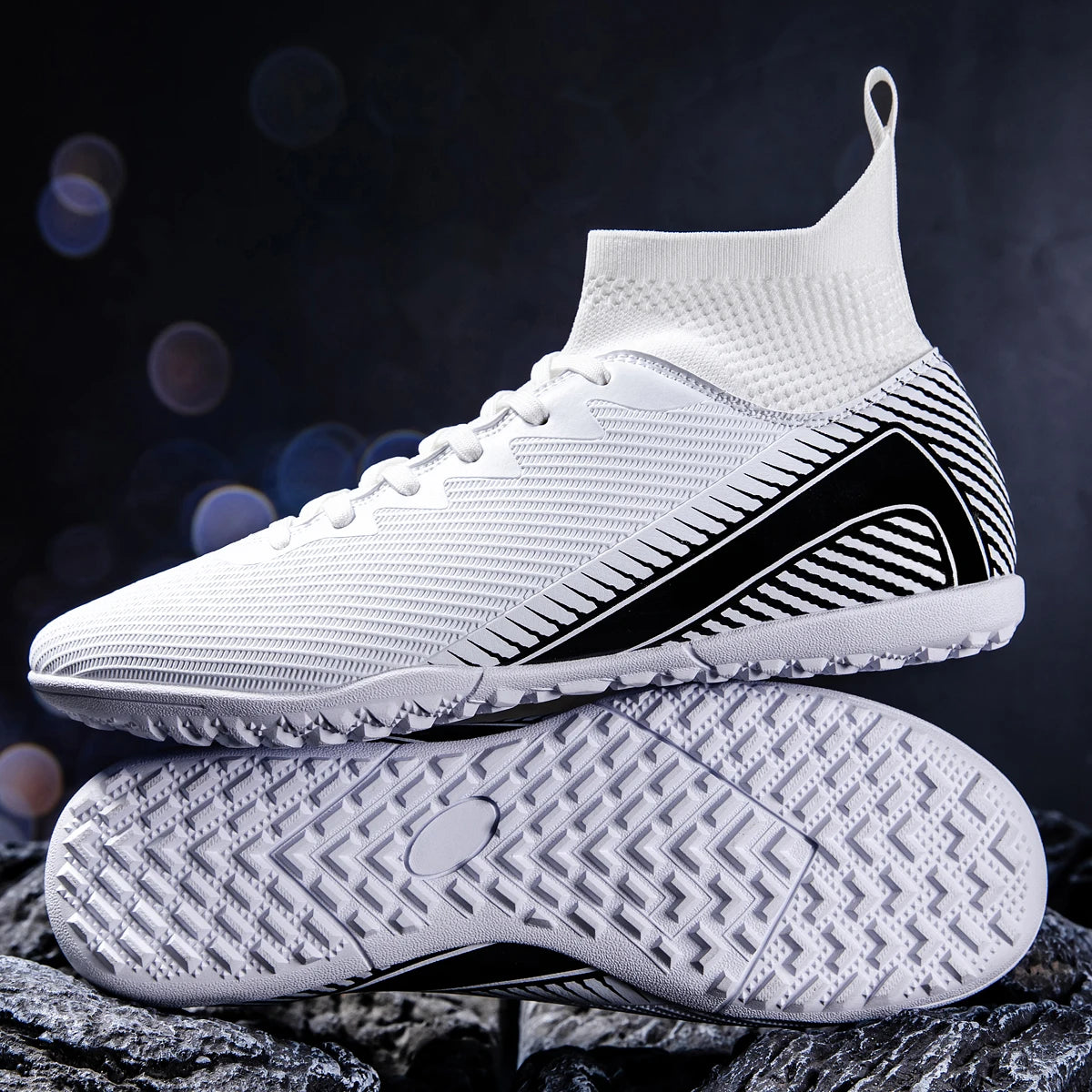 Męskie buty piłkarskie meczowe TF z łamaną podeszwą, outdoorowe buty sportowe zapewniające wyjątkowo mocną przyczepność