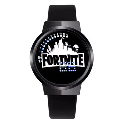 Reloj Fortnite de moda cute, cartoon y kawaii personalizado con luz nocturna LED táctil, reloj electrónico para estudiantes, regalo para amigos