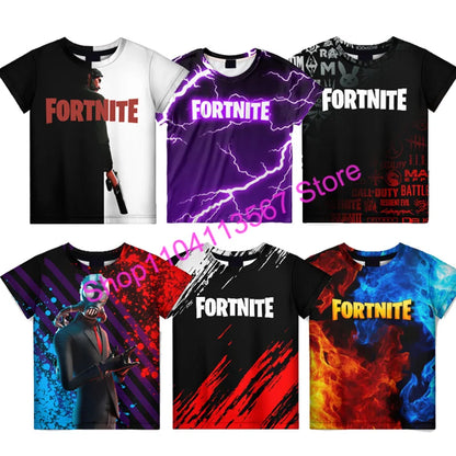 Christmas 3D T-shirt Zero Triggerfish F-Fortnited T Shirt Competitive Game Streetwear Kids Boys and Girls Harajuku Teen Tees