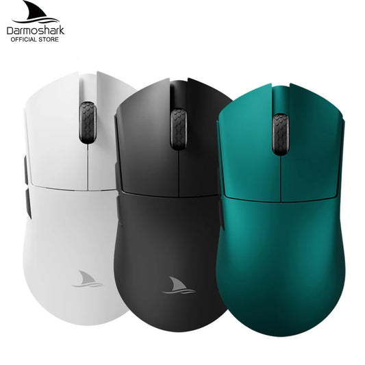 Darmoshark M3 V2 gamingmus dubbel 8K trådlös tri-mode 26KDPI PAW3395-sensor makromus för stora händer för dator, laptop och PC