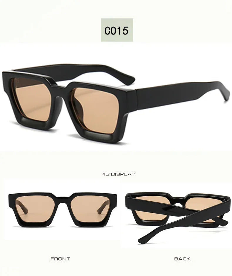 JNPCXI Fashion Square Women Luxury Sunglasses Retro Gradient Blue Designer Men Trending Sun Glasses Shades UV400