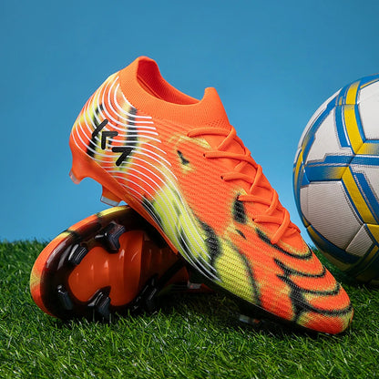 Nouvelles chaussures de football pour hommes, crampons antidérapants, chaussures de sport d'extérieur, chaussures de football ultralégères FG, crampons longs, baskets de match