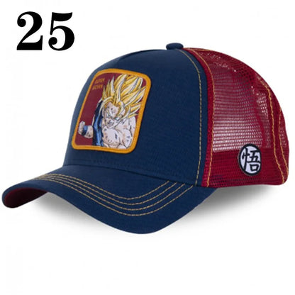 Dragon Ball DRAGONBALL síťovaná čepice, kreslená síťovaná čepice, pánská a dámská baseballová čepice, módní čepice s nášivkou, trucker čepice