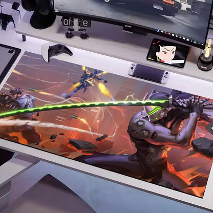 Tappetino mouse Overwatch in più misure, grande e quadrato, per computer, ufficio e gaming, tappetino da tavolo in gomma antiscivolo
